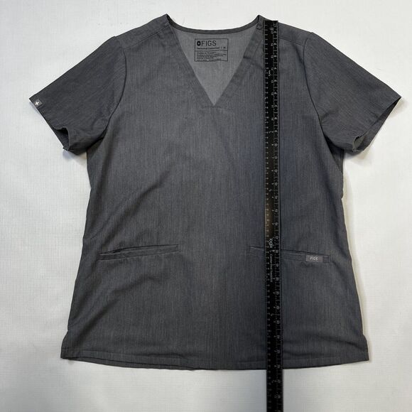 Figs Technical Casma Short Sleeve Scrub Top Gray Womens Medium 3 Pocket FW1100 - Picture 3 of 9